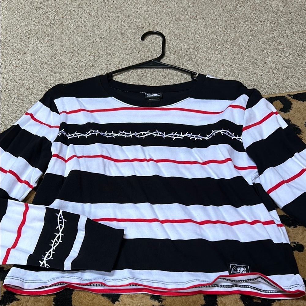 Broken Promises Striped Crop